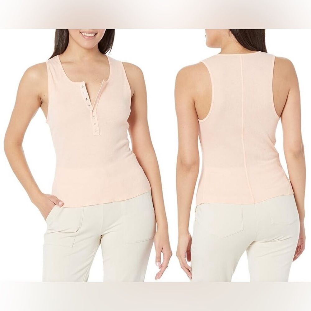 NWOT Free People button up tank light pink XS MSRP $78 - Picture 2 of 9